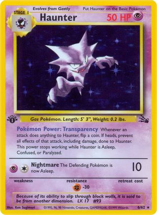 Haunter (6) 6/62 - Fossil Unlimited Holofoil