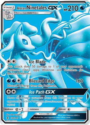 Alolan Ninetales GX (Full Art) 132/145 - SM Guardians Rising Holofoil