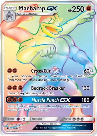 Machamp GX (Secret) 154/147 - SM Burning Shadows Holofoil