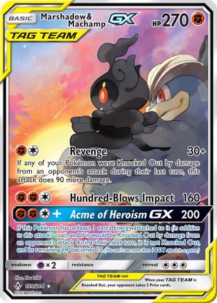 Marshadow & Machamp GX (199) (Full Art) 199/214 - SM Unbroken Bonds Holofoil