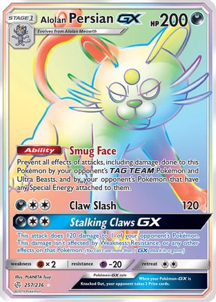 Alolan Persian GX (Secret) 257/236 - SM Cosmic Eclipse Holofoil