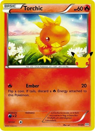 Torchic - 11/25 11/25 - McDonalds 25th Anniversary Promos Holofoil