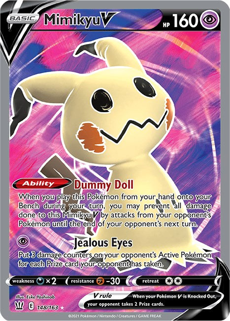 mimikyu pokemon card shiny Mimikyu V (Full Art) [SWSH05