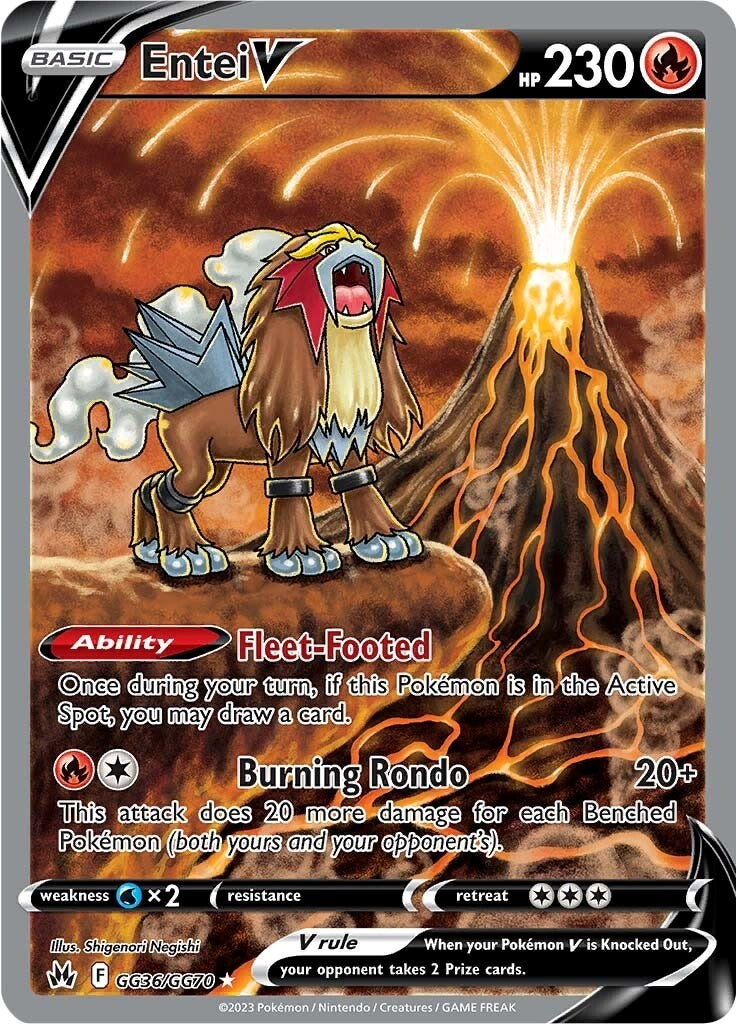 Pokemon Crown Zenith Rare Holo Entei V GG36