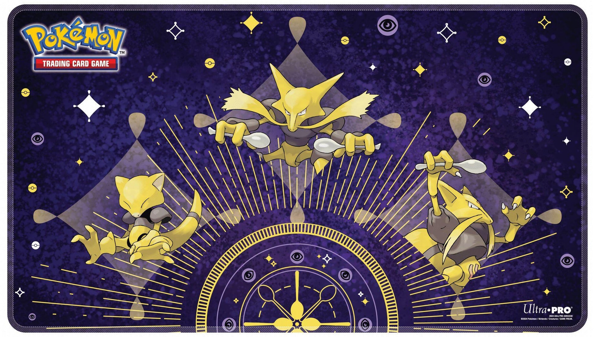 Abra Evolutions White Stitched Playmat for Pokemon