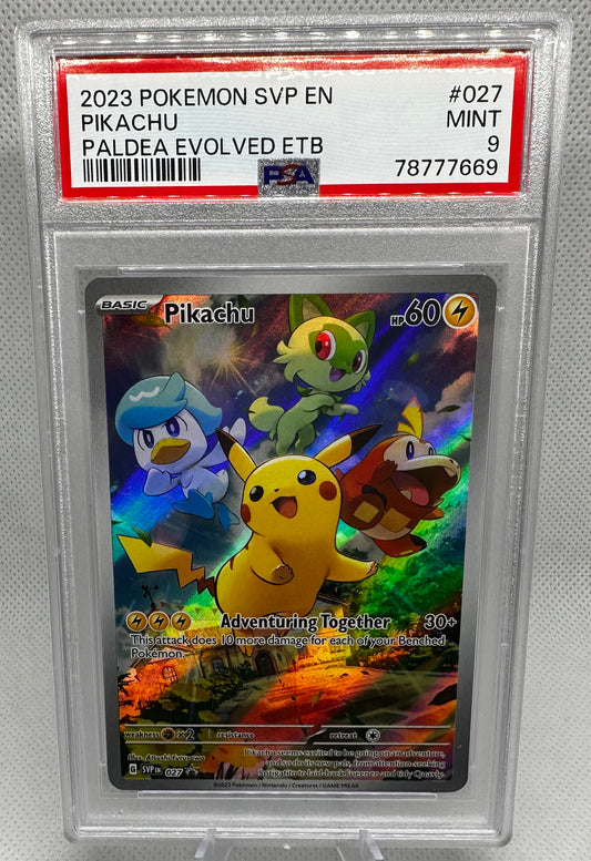 Pikachu Scarlet & Violet Black Star ETB Promo #27 PSA 9
