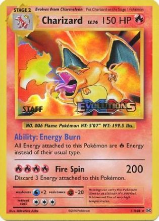 Charizard - 11/108 (Prerelease) 11 - XY Promos Holofoil