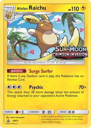 Alolan Raichu - SM72 (Prerelease) SM72/248 - SM Promos Holofoil