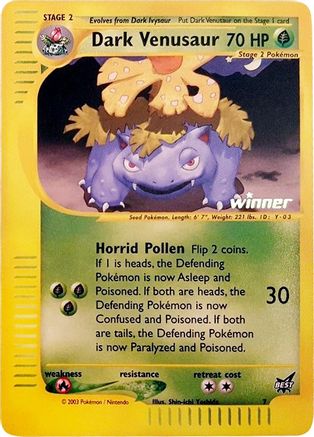 Dark Venusaur - 7 [Winner] 7 - Best of Promos Reverse Holofoil