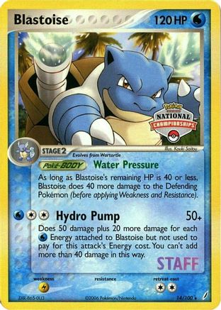 Blastoise - 14/100 (National Championships) [Staff] 14 - League & Championship Cards