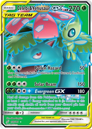 Celebi & Venusaur GX (Full Art) 159/181 - SM  Team Up Holofoil