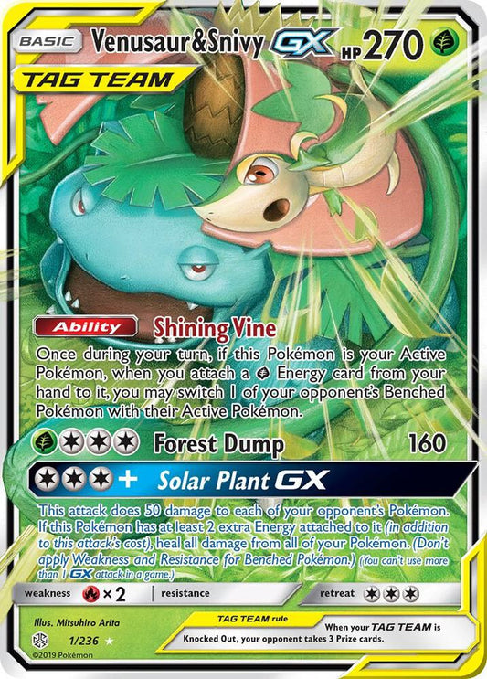 Venusaur & Snivy GX - SM - Cosmic Eclipse