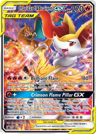 Charizard & Braixen GX - SM230 SM230/248 - SM Promos Holofoil