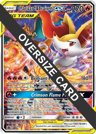 Charizard & Braixen GX - SM230 (SM Black Star Promo) SM230 - Jumbo Cards Holofoil