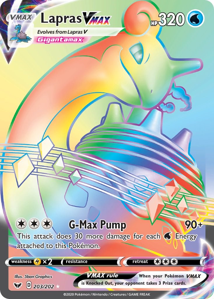 Lapras VMAX (Secret) [SWSH01 - 203/202]