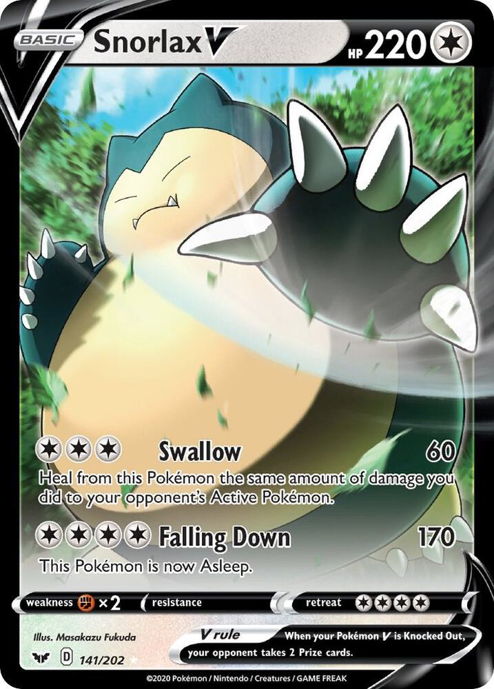 Snorlax V - Sword & Shield Base Set