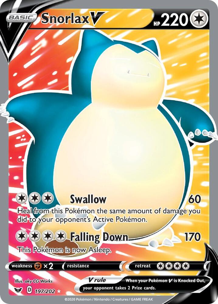 Snorlax V (Full Art) - Sword & Shield Base Set