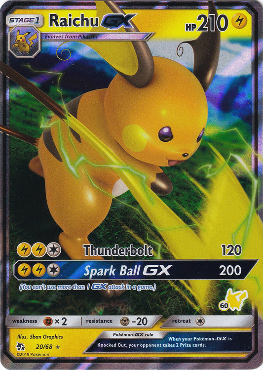 Raichu GX - 20/68 (#60 Pikachu Stamped)