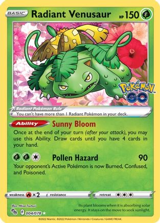 Radiant Venusaur 4/78 - Pokemon GO Holofoil