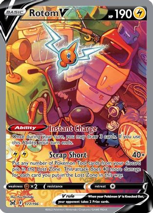 Rotom V (Alternate Full Art) 177/196 - SWSH11 Lost Origin Holofoil