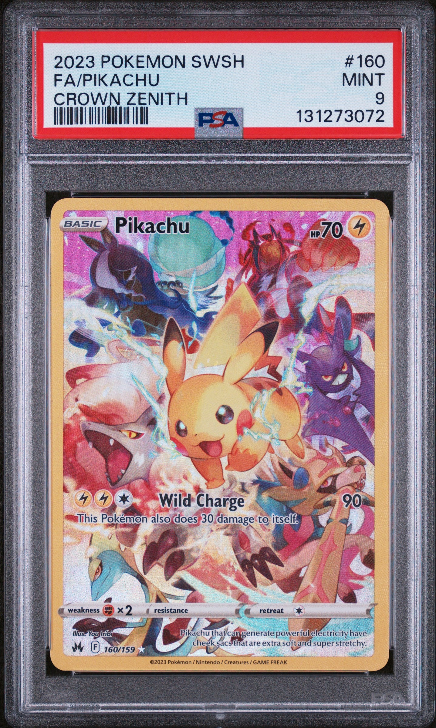2023 Pokemon Sword And Shield Crown Zenith #160 Fa/Pikachu Crown Zenith PSA 9