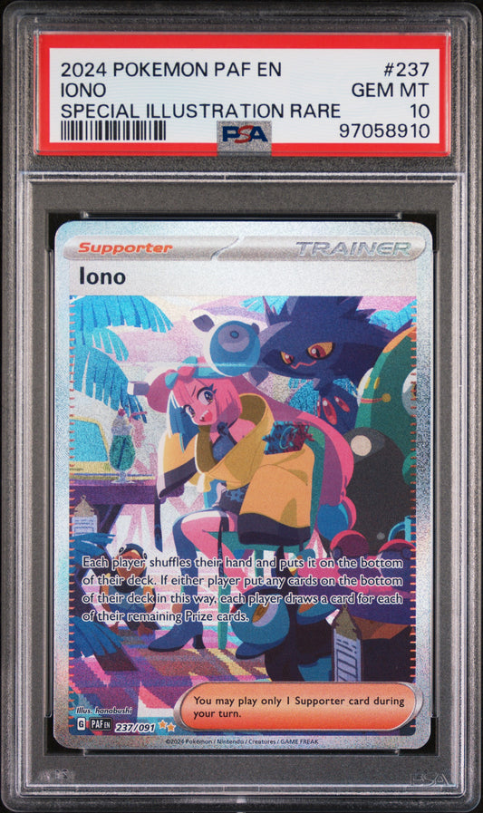 2024 Pokemon Paf En-Paldean Fates #237 Iono Special Illustration Rare PSA 10