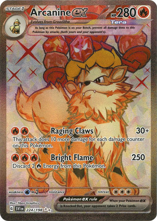 Arcanine ex - 224/198 -Scarlet & Violet Base