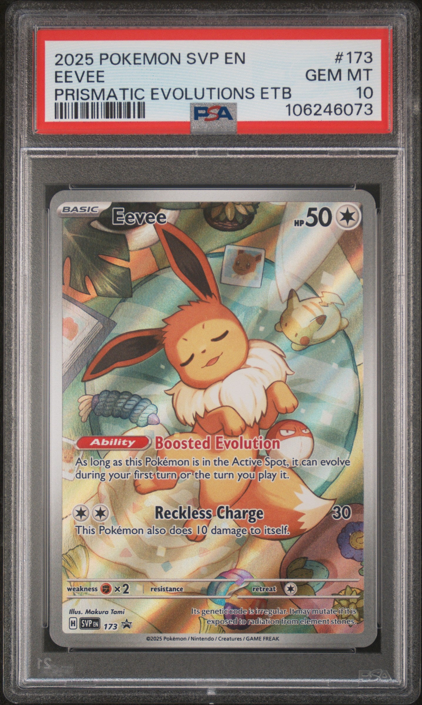 2025 Pokemon Svp En-Sv Black Star Promo #173 Eevee Prismatic Evolutions PSA 10