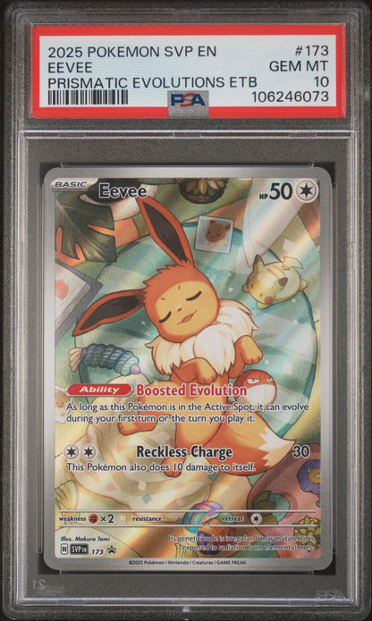 2025 Pokemon Svp En-Sv Black Star Promo #173 Eevee Prismatic Evolutions PSA 10