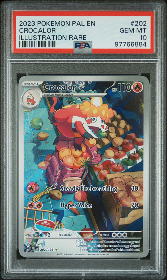 2023 Pokemon Pal En-Paldea Evolved #202 Crocalor Illustration Rare PSA 10