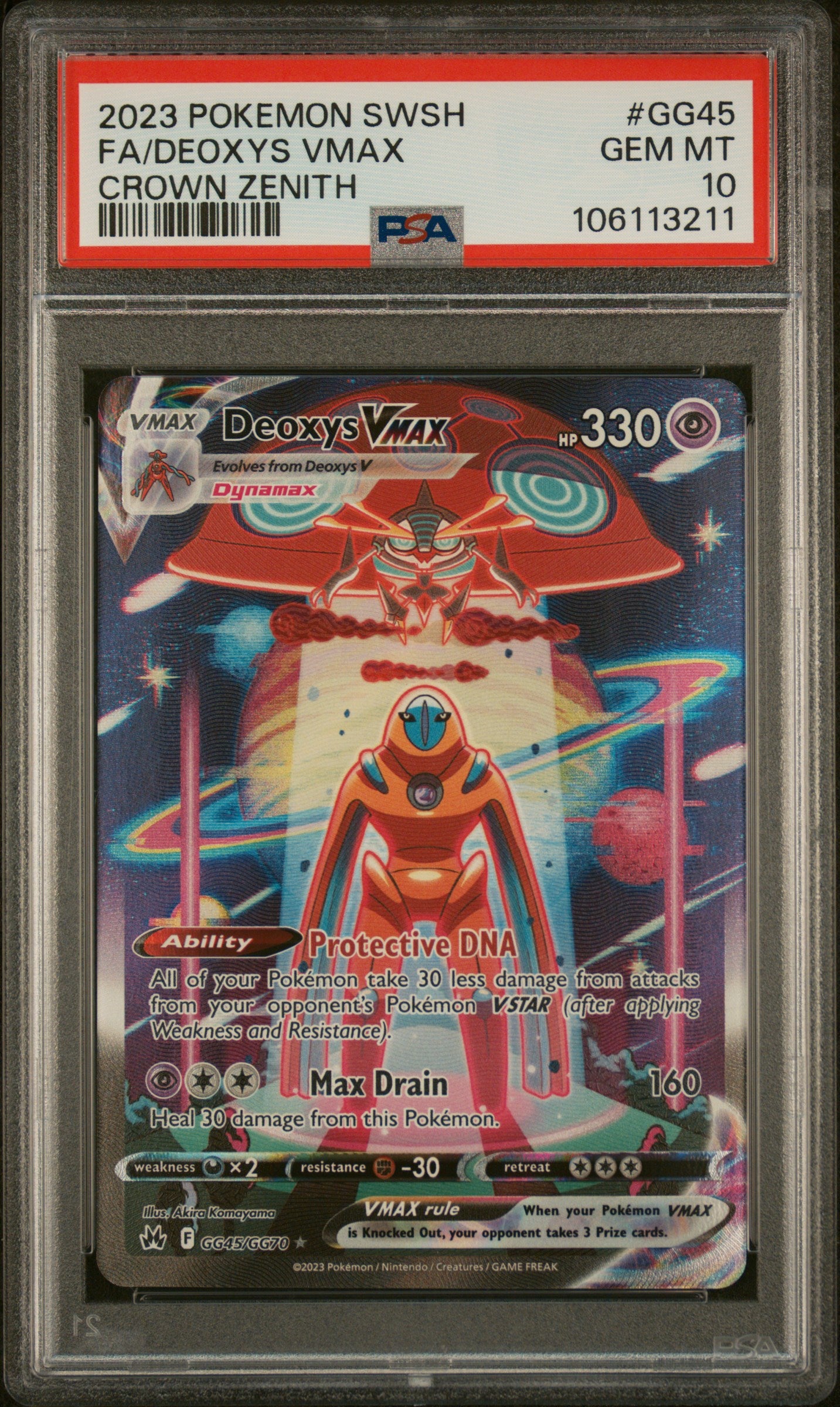 2023 Pokemon Sword And Shield Crown Zenith #GG45 Deoxys Vmax Crown Zenith PSA 10