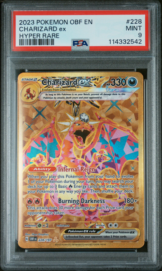 2023 Pokemon Obf En-Obsidian Flames #228 Charizard Ex Hyper Rare PSA 9