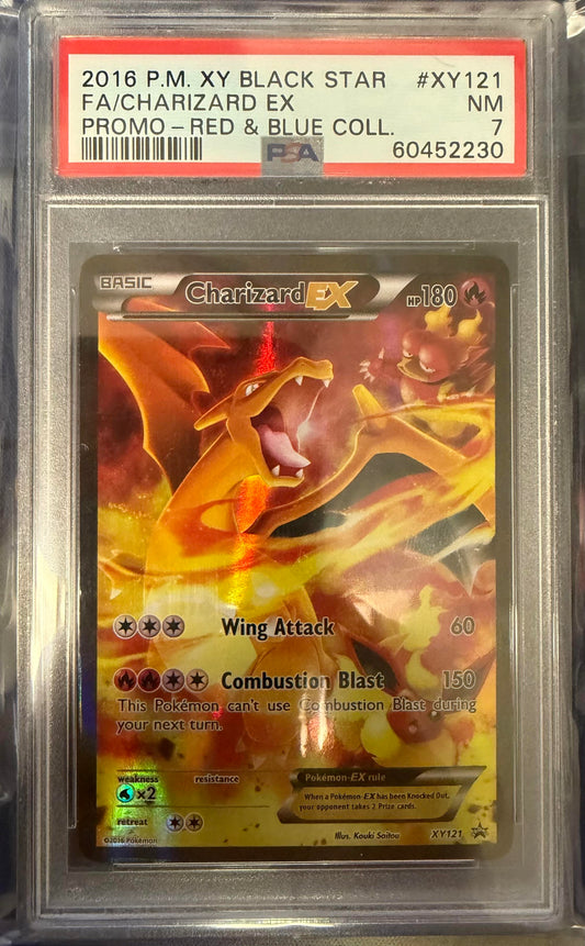 2016 Pokemon Xy Black Star Promo #XY121 Charizard Ex Red & Blue Coll. PSA 7