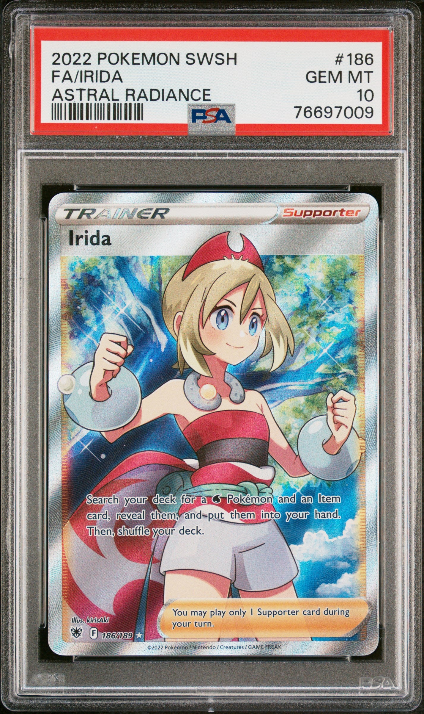 2022 Pokemon Sword & Shield Astral Radiance #186 Fa/Irida Astral Radiance PSA 10