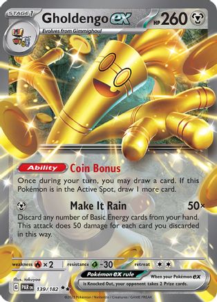Gholdengo ex - 139/182 139 - SV04 Paradox Rift Holofoil