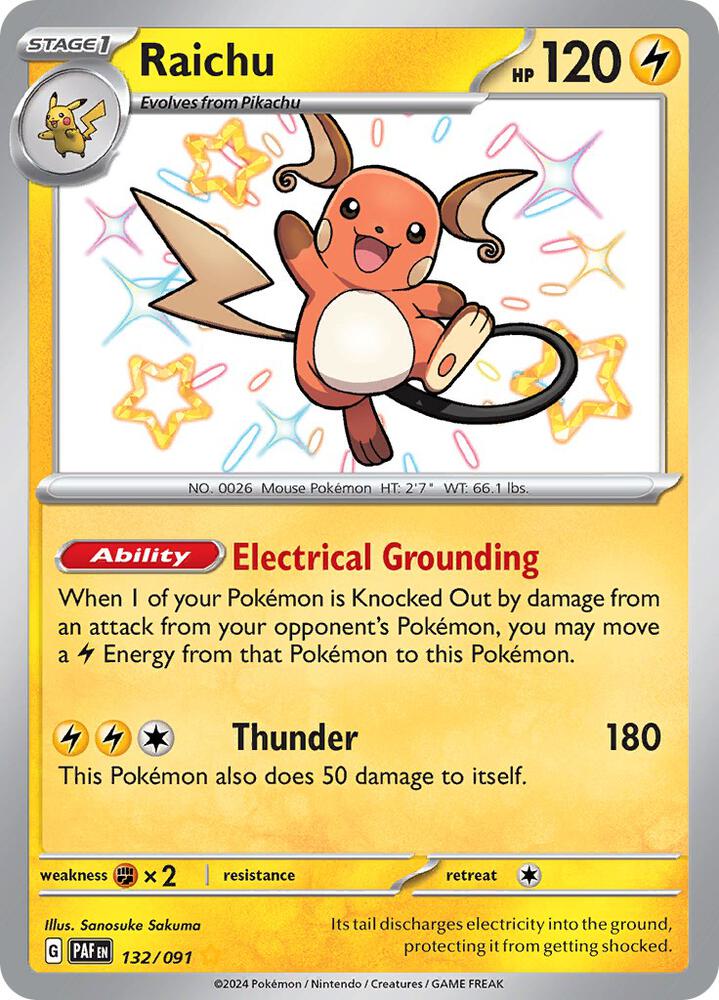 Raichu - 132/091 -  Paldean Fates