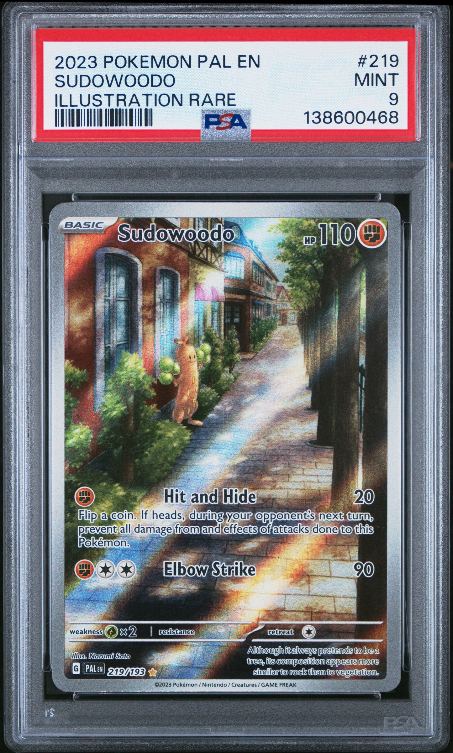 2023 Pokemon Pal En-Paldea Evolved #219 Sudowoodo Illustration Rare PSA 9