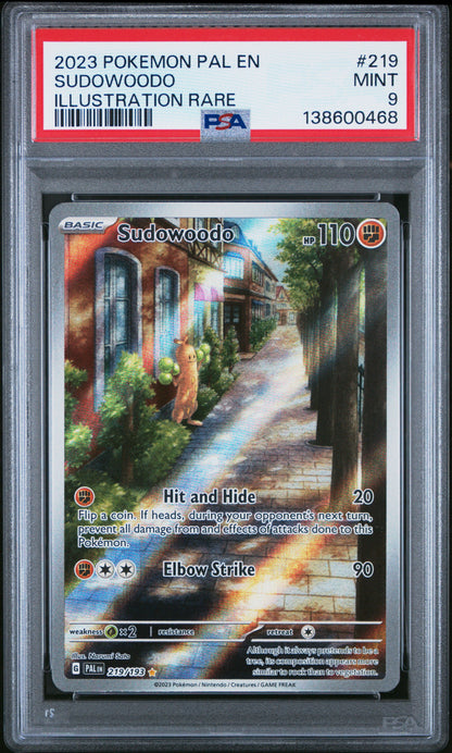 2023 Pokemon Pal En-Paldea Evolved #219 Sudowoodo Illustration Rare PSA 9
