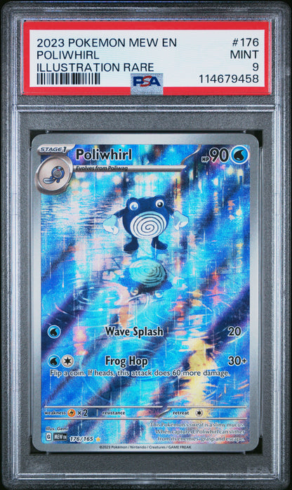 2023 Pokemon Mew En-151 #176 Poliwhirl Illustration Rare PSA 9