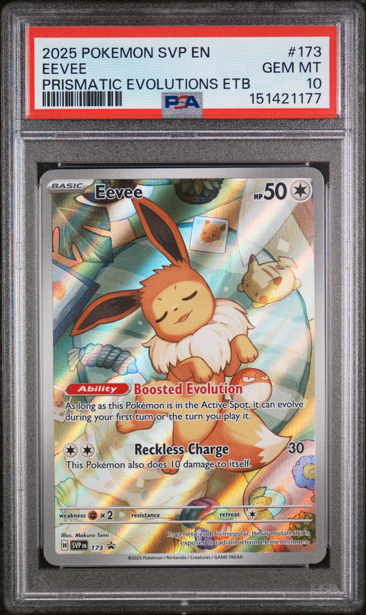 2025 Pokemon Sv Black Star Promo #173 Eevee Prismatic Evolutions ETB PSA 10