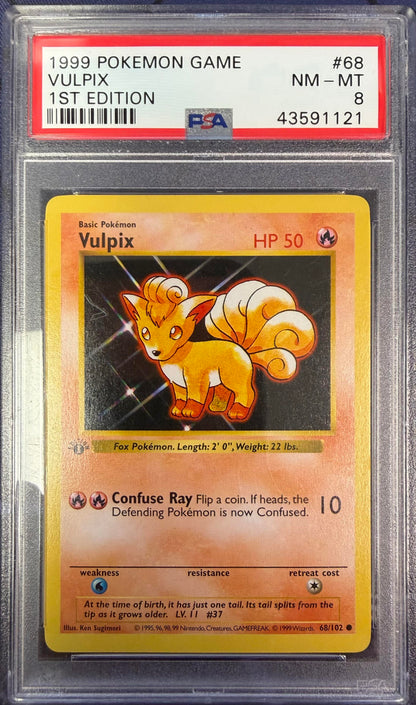1999 Pokemon Game #68 Vulpix 1st Edition PSA 8