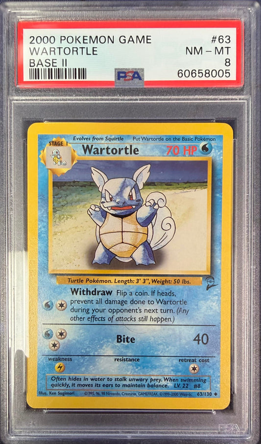 2000 Pokemon Game Base Ii #63 Wartortle Base Ii PSA 8