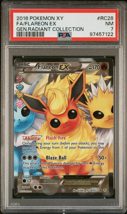 2016 Pokemon Xy Generations Radiant Collection #RC28 Fa/Flareon Ex PSA 7