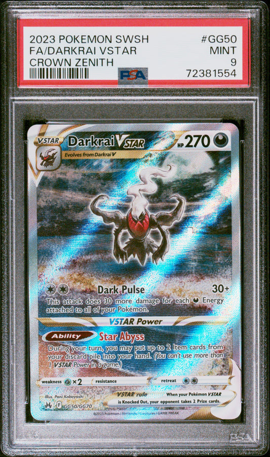 2023 Pokemon Sword And Shield Crown Zenith #GG50 Fa/Darkrai Vstar PSA 9