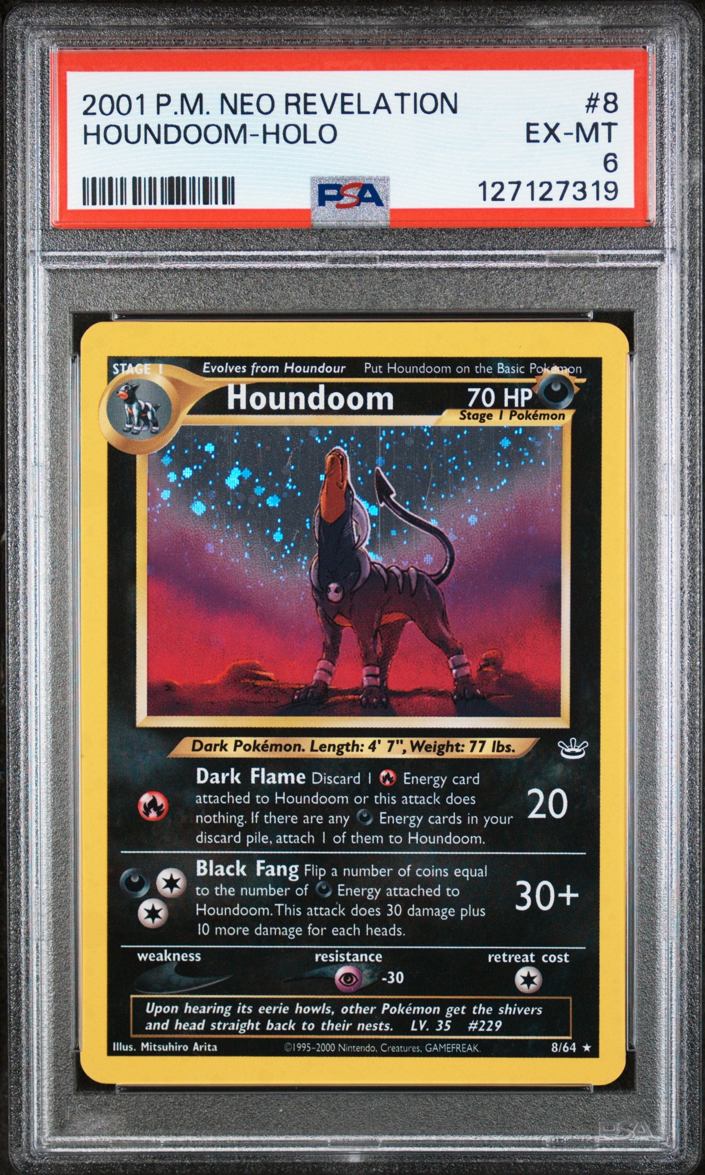2001 Pokemon Neo Revelation #8 Houndoom-Holo PSA 6