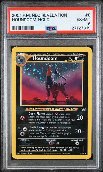2001 Pokemon Neo Revelation #8 Houndoom-Holo PSA 6