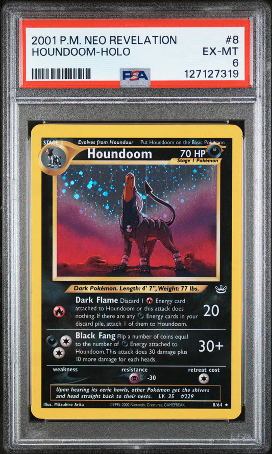 2001 Pokemon Neo Revelation #8 Houndoom-Holo PSA 6