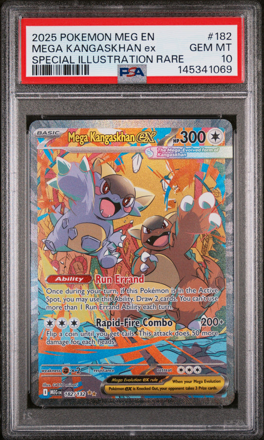 2025 Pokemon Meg En-Mega Evolution #182 Mega Kangaskhan Ex SIR PSA 10