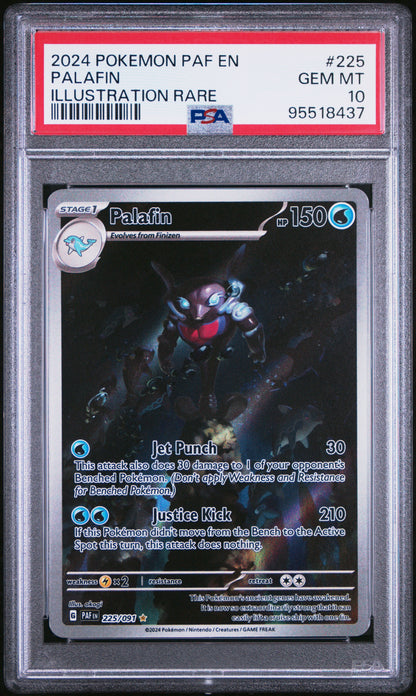 2024 Pokemon Paf En-Paldean Fates #225 Palafin Illustration Rare PSA 10