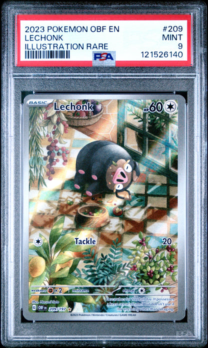 2023 Pokemon Obf En-Obsidian Flames #209 Lechonk Illustration Rare PSA 9